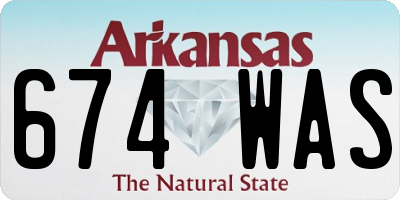 AR license plate 674WAS