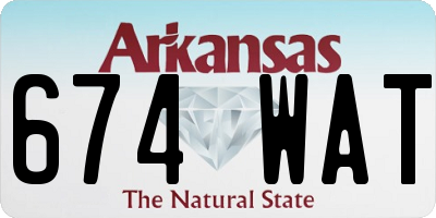 AR license plate 674WAT