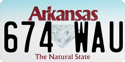 AR license plate 674WAU