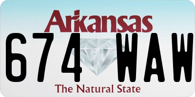AR license plate 674WAW