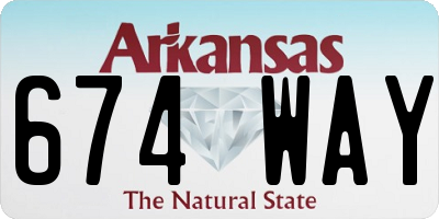 AR license plate 674WAY