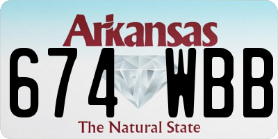AR license plate 674WBB