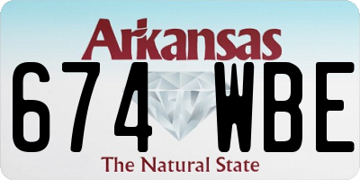 AR license plate 674WBE