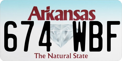 AR license plate 674WBF