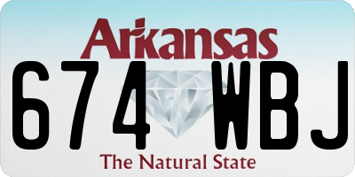 AR license plate 674WBJ