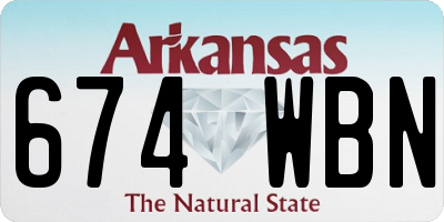 AR license plate 674WBN