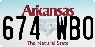 AR license plate 674WBO