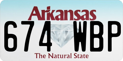AR license plate 674WBP