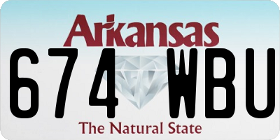 AR license plate 674WBU