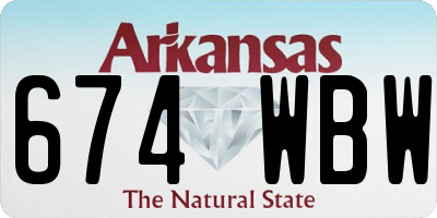 AR license plate 674WBW