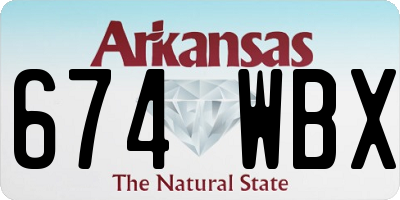 AR license plate 674WBX