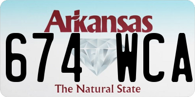 AR license plate 674WCA