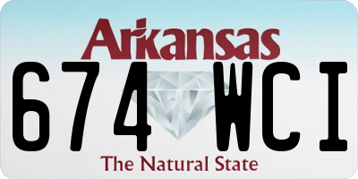 AR license plate 674WCI