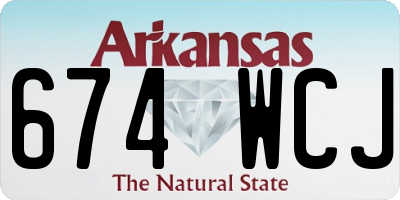 AR license plate 674WCJ