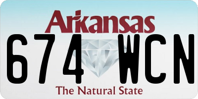 AR license plate 674WCN