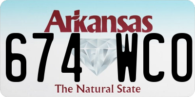 AR license plate 674WCO