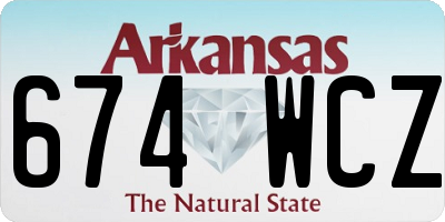 AR license plate 674WCZ