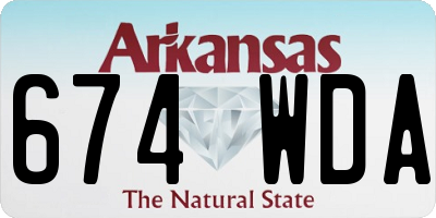 AR license plate 674WDA
