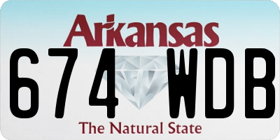 AR license plate 674WDB