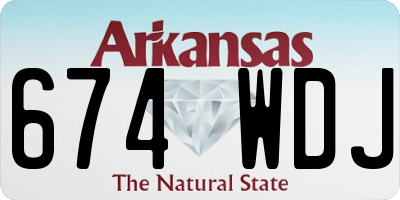 AR license plate 674WDJ