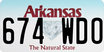 AR license plate 674WDO