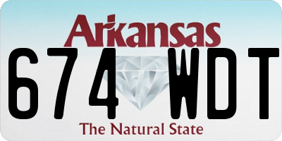 AR license plate 674WDT