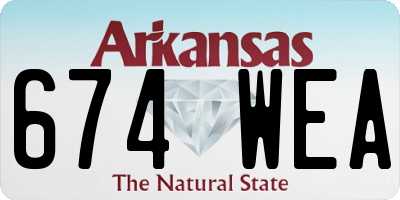 AR license plate 674WEA
