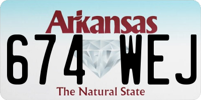 AR license plate 674WEJ