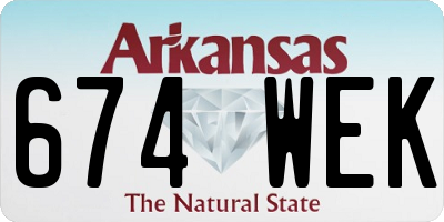 AR license plate 674WEK