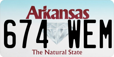 AR license plate 674WEM