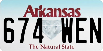 AR license plate 674WEN