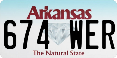 AR license plate 674WER