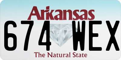 AR license plate 674WEX