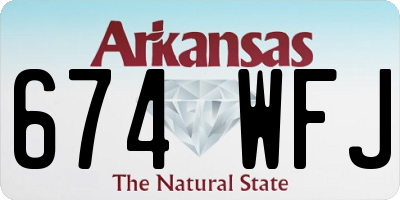 AR license plate 674WFJ