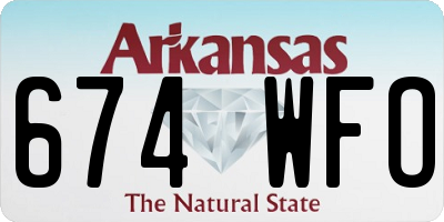 AR license plate 674WFO