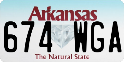 AR license plate 674WGA