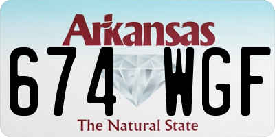 AR license plate 674WGF