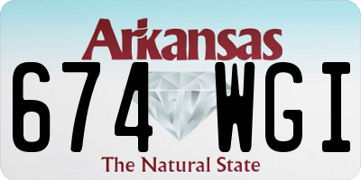 AR license plate 674WGI