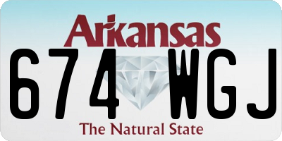AR license plate 674WGJ