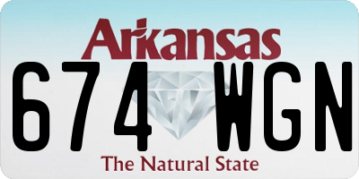 AR license plate 674WGN