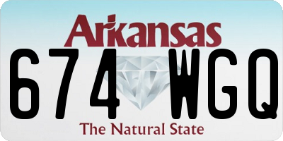 AR license plate 674WGQ