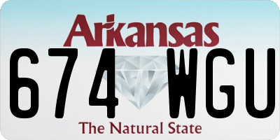 AR license plate 674WGU