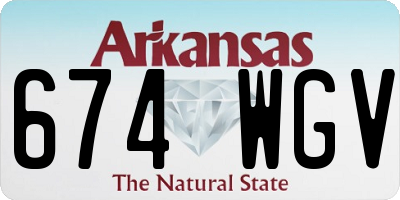 AR license plate 674WGV