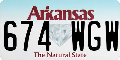 AR license plate 674WGW