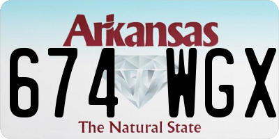 AR license plate 674WGX