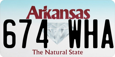 AR license plate 674WHA