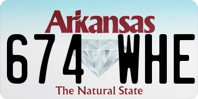 AR license plate 674WHE