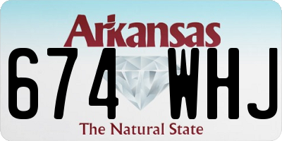 AR license plate 674WHJ