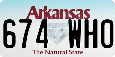 AR license plate 674WHO
