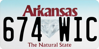 AR license plate 674WIC